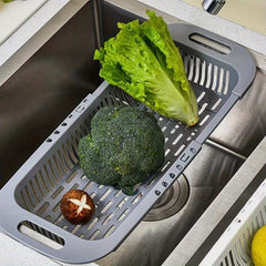 Adjustable Sink Colander Vegetable Washing Basket Strainer Rack