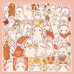40pcs Hand painted Rabbit Cheese Series Waterproof Sticker