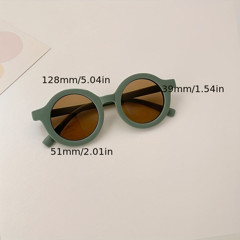Girls Round Frame Sunglasses UV Resistant Kids Accessory