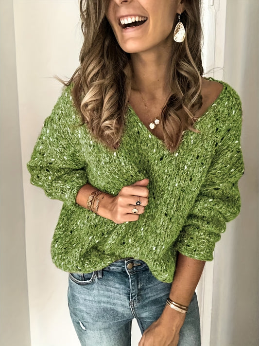 Long Sleeve Drop Shoulder Sweater Loose Casual Sweater Women's Clothing