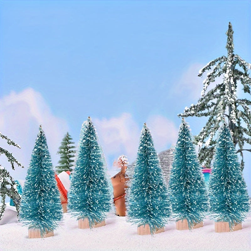 6pcs Sky Christmas Tree Sand Table Snowy Decoration PVC