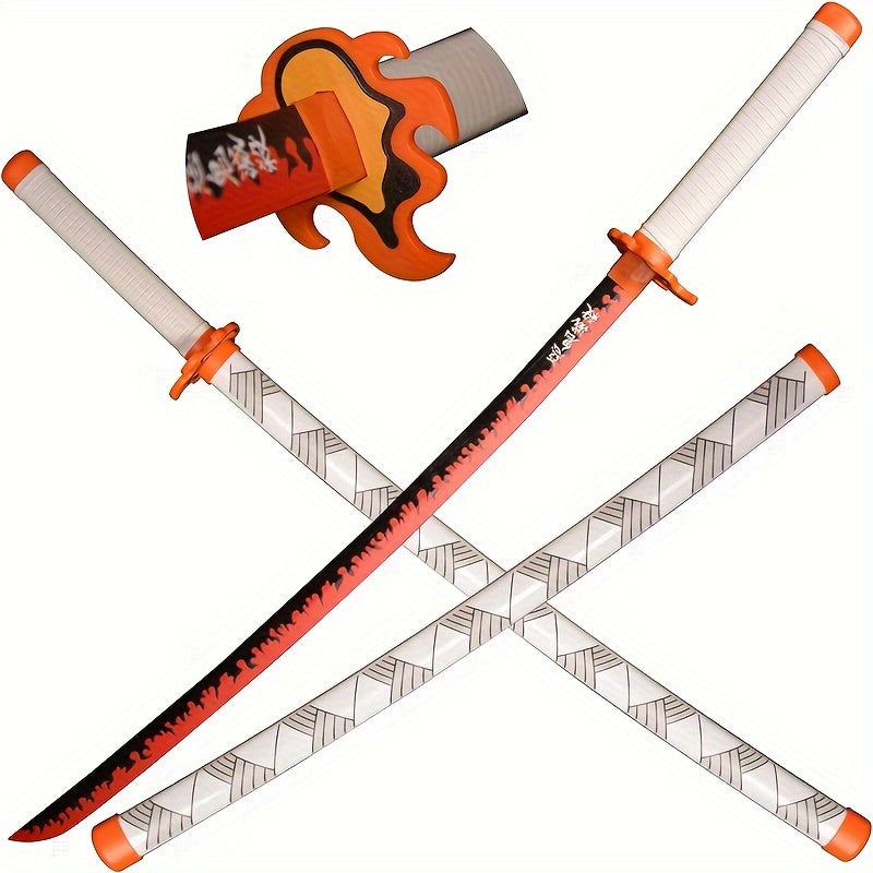 Anime Samurai Sword Weapon Prop Orange Halloween Cosplay Costume Party Play Deco