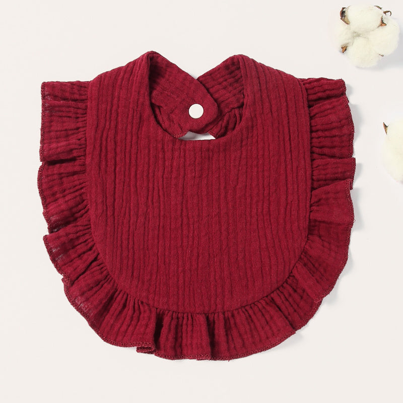 Baby Pure Cotton Ruffled Bib For Infant