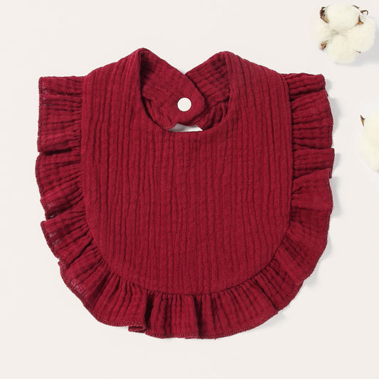 Baby Pure Cotton Ruffled Bib For Infant