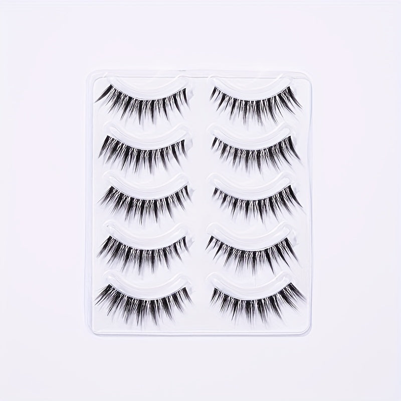 5 Pairs Spiky Manga Lash Crisscross Style False Eyelashes