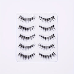 5 Pairs Spiky Manga Lash Crisscross Style False Eyelashes