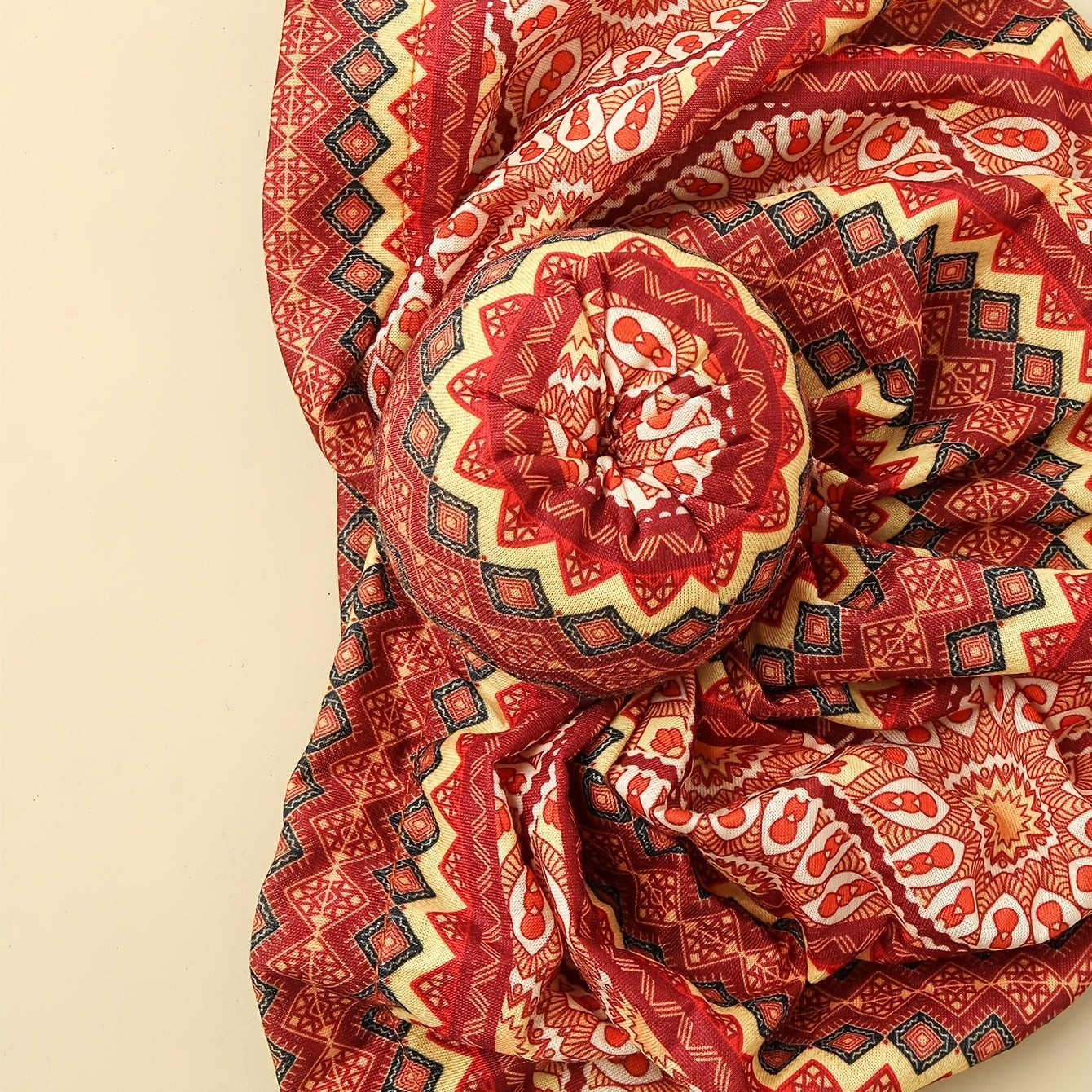 Bohemia Geometric Pattern Turban Head Wrap Cap for Women Girls