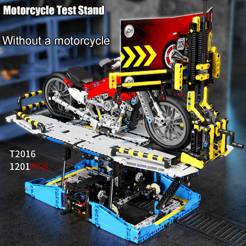 3D Motorcycle Test Stand Building Blocks Set Movie Themed Educational Toy