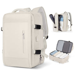 Expandable Travel Backpack Carry on Weekender Luggage Bag With USB Charging Port