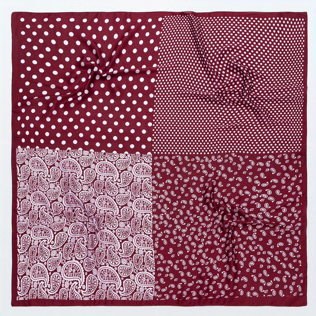 Dotted Paisley Print Bandana Silk Scarf Hair Accessories