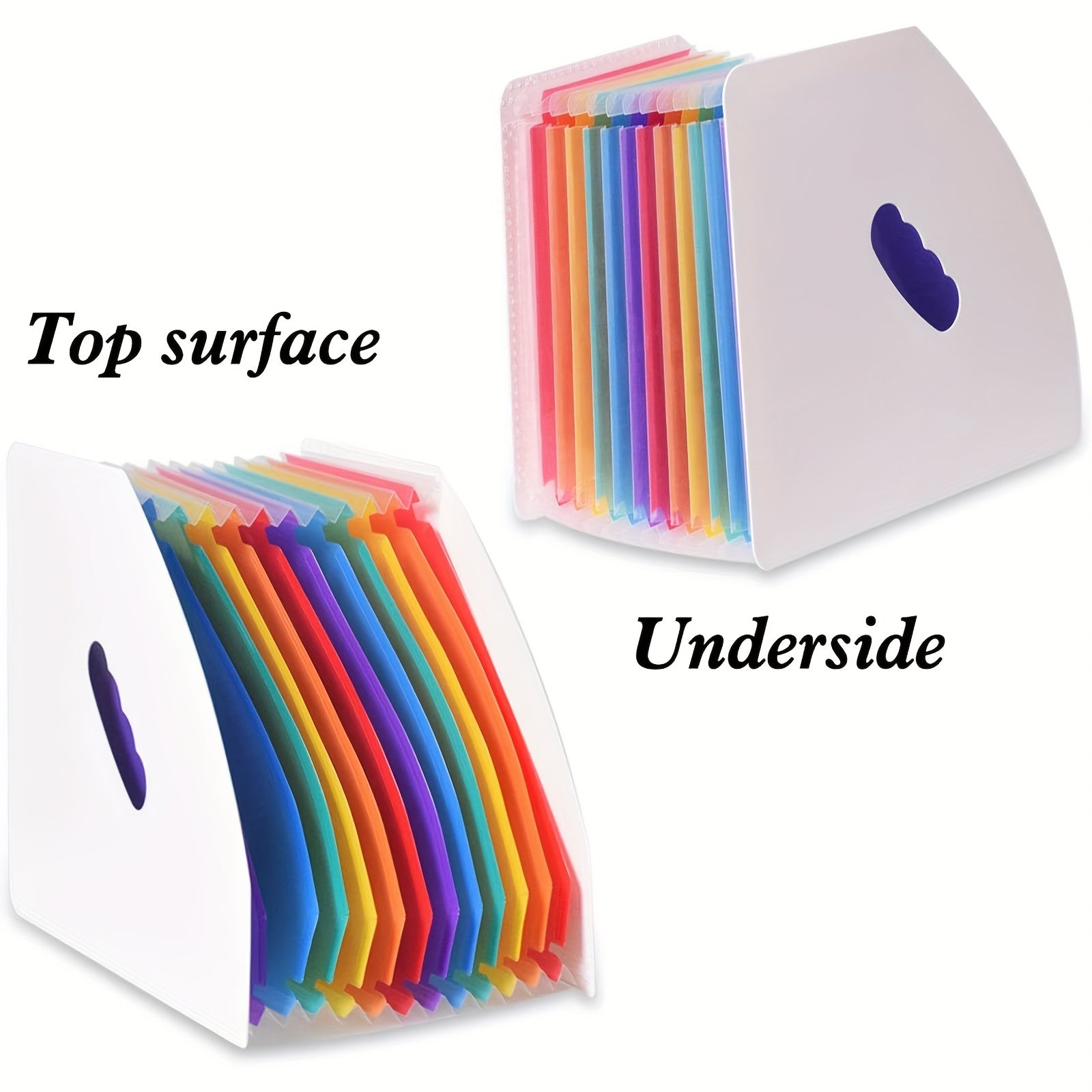 Rainbow Expandable Folder 3 Pockets File Holder A4 Mini Organizer
