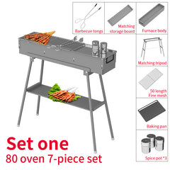 Portable Charcoal Grill with Rack for Camping and Commercial Use