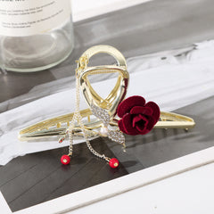 Faux Pearls Hair Claw Clip Strong Hold Grip Hair Jaw Clip