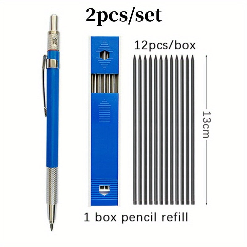 2pcs 2 0mm Mechanical Pencil Set for Office Writing School Art Sketching