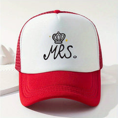 MRS Crown Baseball Cap Mesh Trucker Dad Hat Adjustable Sun Hat For Women