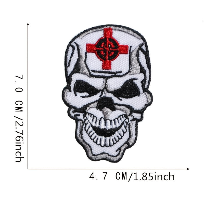 Boys Cartoon Skull Embroidery Patches DIY Decorative Clothes Holiday Gift