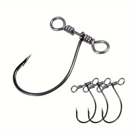 20pcs Balance Nickel Crank Hook w/ Double Eye Swivel Fishing Supplies