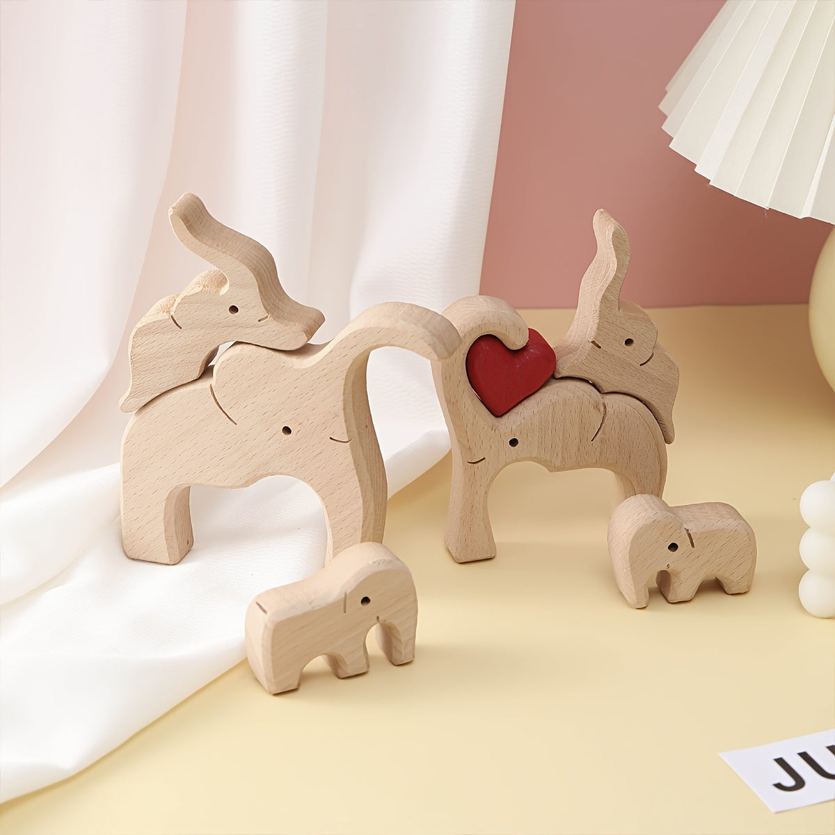 Wooden Elephant Puzzle Ornament for Family