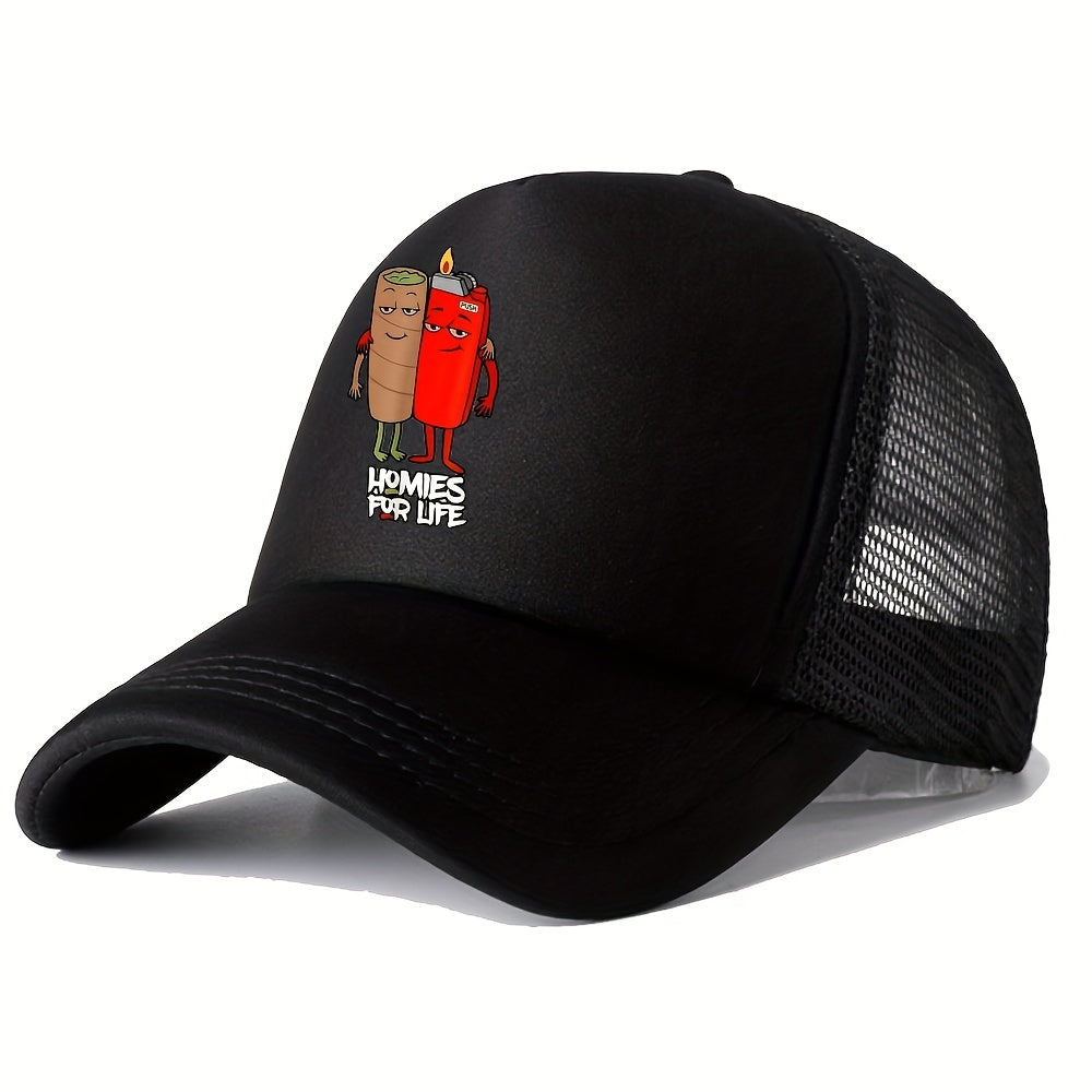 Men's Cartoon Print Sunshade Sun Cap