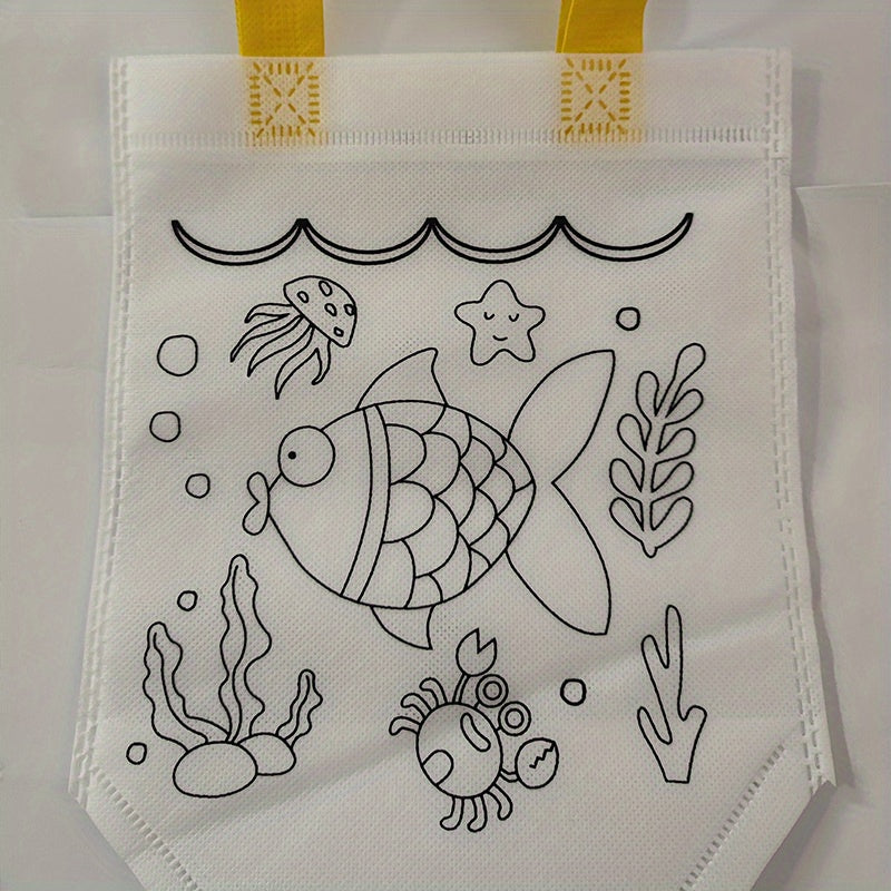 Non woven Graffiti Bag DIY Handbag Children's Hand painted Coloring Painting