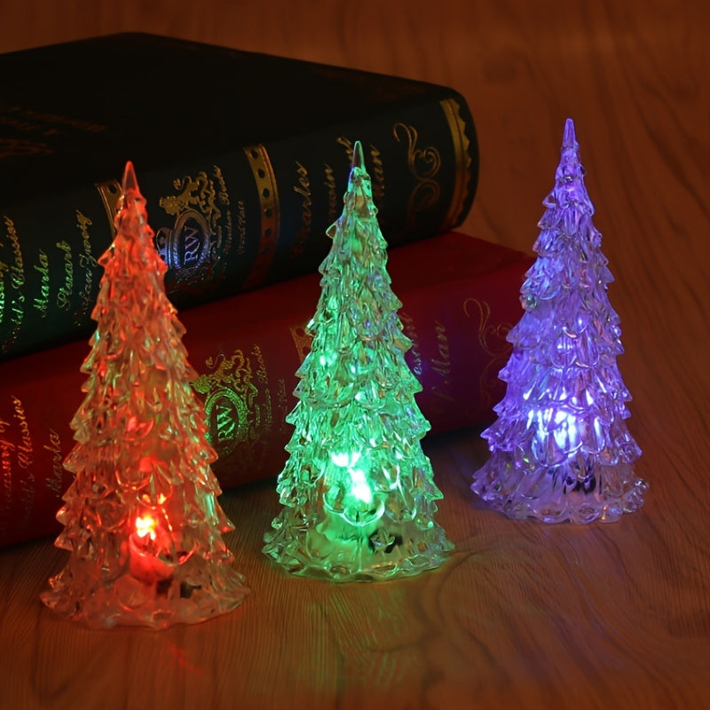 Acrylic Christmas Tree Colorful Night Light Crystal Christmas Tree Night Light