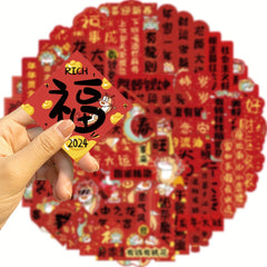Dragon Year Graffiti Stickers Set - 88pcs Waterproof Decorations