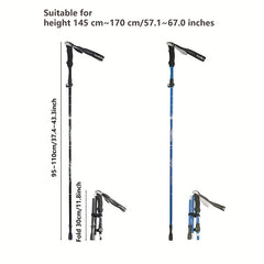 Portable 5-section Hiking Stick for Outdoor Camping