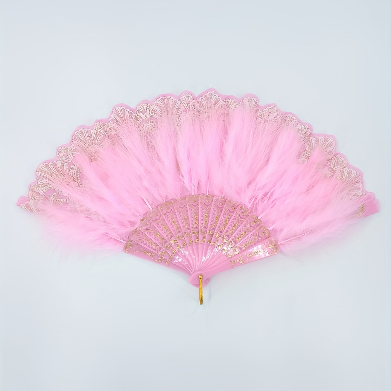 Pink Plush Folding Fan Dance Performance Photography Props