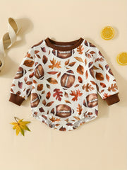 Baby Pumpkin Turkey Print Jumpsuit for 0-2 Years