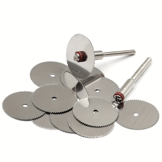 7pcs Stainless Steel Cutting Disc Set with 2 Mandrels for Rotary Tools