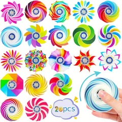 20 Pack Fidget Spinner Toys Spiral Designs Anxiety Relief Sensory Toy