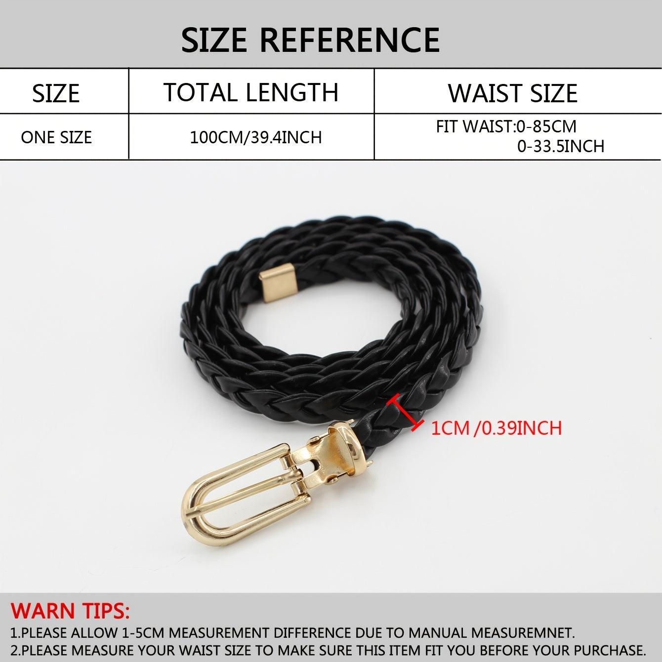 Thin Rope Belt Women's Hand-knit PU Leather Belt