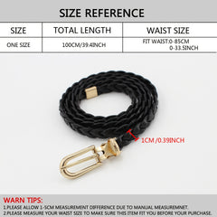Thin Rope Belt Women's Hand-knit PU Leather Belt