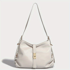 Women's Medium Tote Bag with Metal Buckle Closure