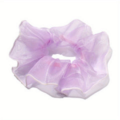 Organza Scrunchies Contrast Brim Hair Tie Sweet Hair Rope Elastic
