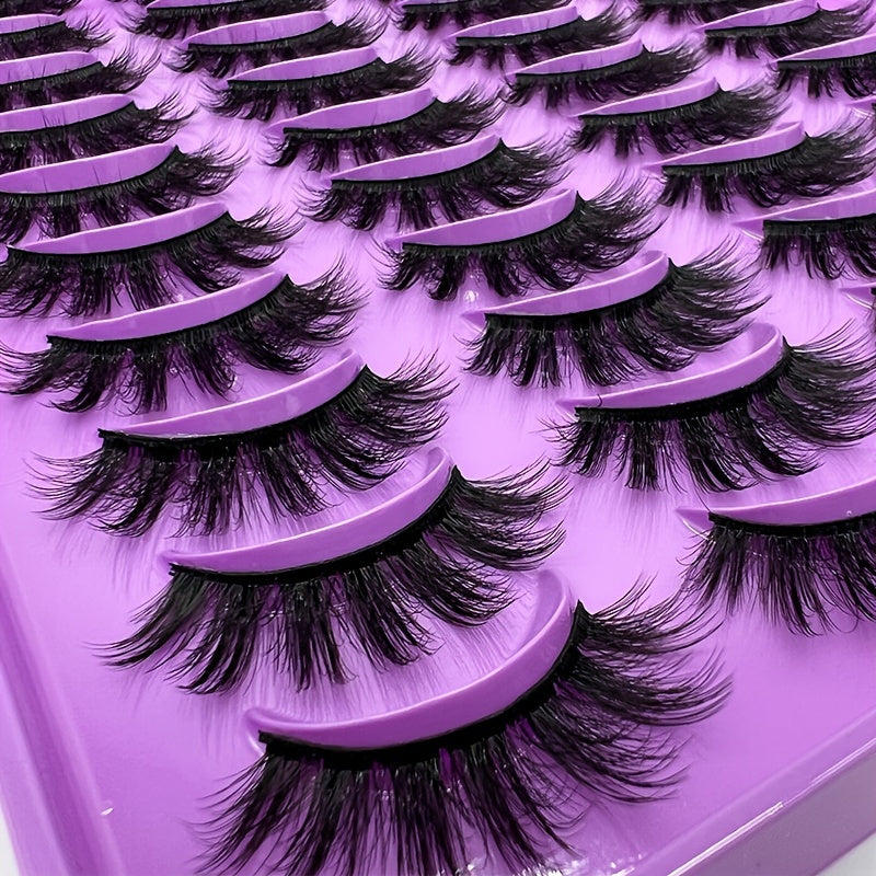 20 Pairs Natural Faux Mink Eyelashes Makeup Extension Wispy Thick Lashes