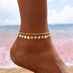 Dainty Twist Knot Anklet Chain Hollow Alloy Link Chain Beach Surfing Jewelry