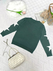 Girl Star Print Sweater Knit Pullover Casual Comfortable Kids Clothes