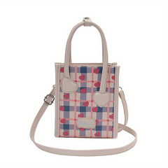 Mini Heart Pattern Crossbody Bag PU Leather Textured Purse