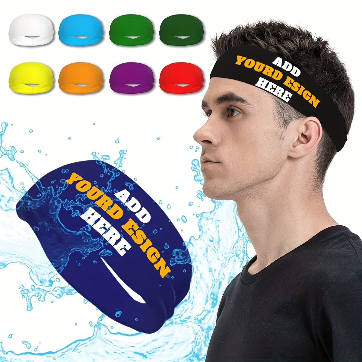 Men's Adjustable Sweat Wicking Headband - Gym Running Sports