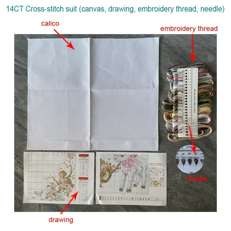 DIY Cross Stitch Birth Proof Embroidery Bag Bedroom Decoration 14CT