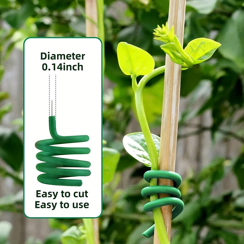 Green Flexible Wire Tie for Supporting Garden Plants