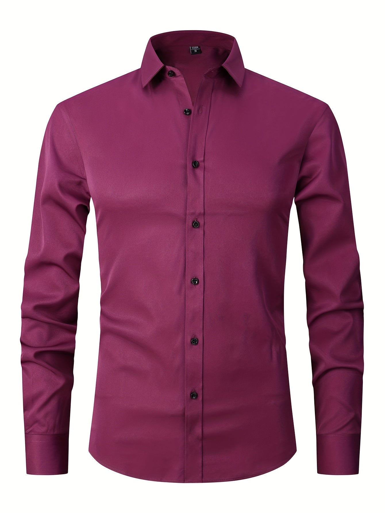 Men's Non Iron Shirt Top Long Sleeve Solid Business