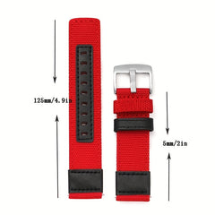 Canvas Nylon & Leather Watch Strap 20 22mm