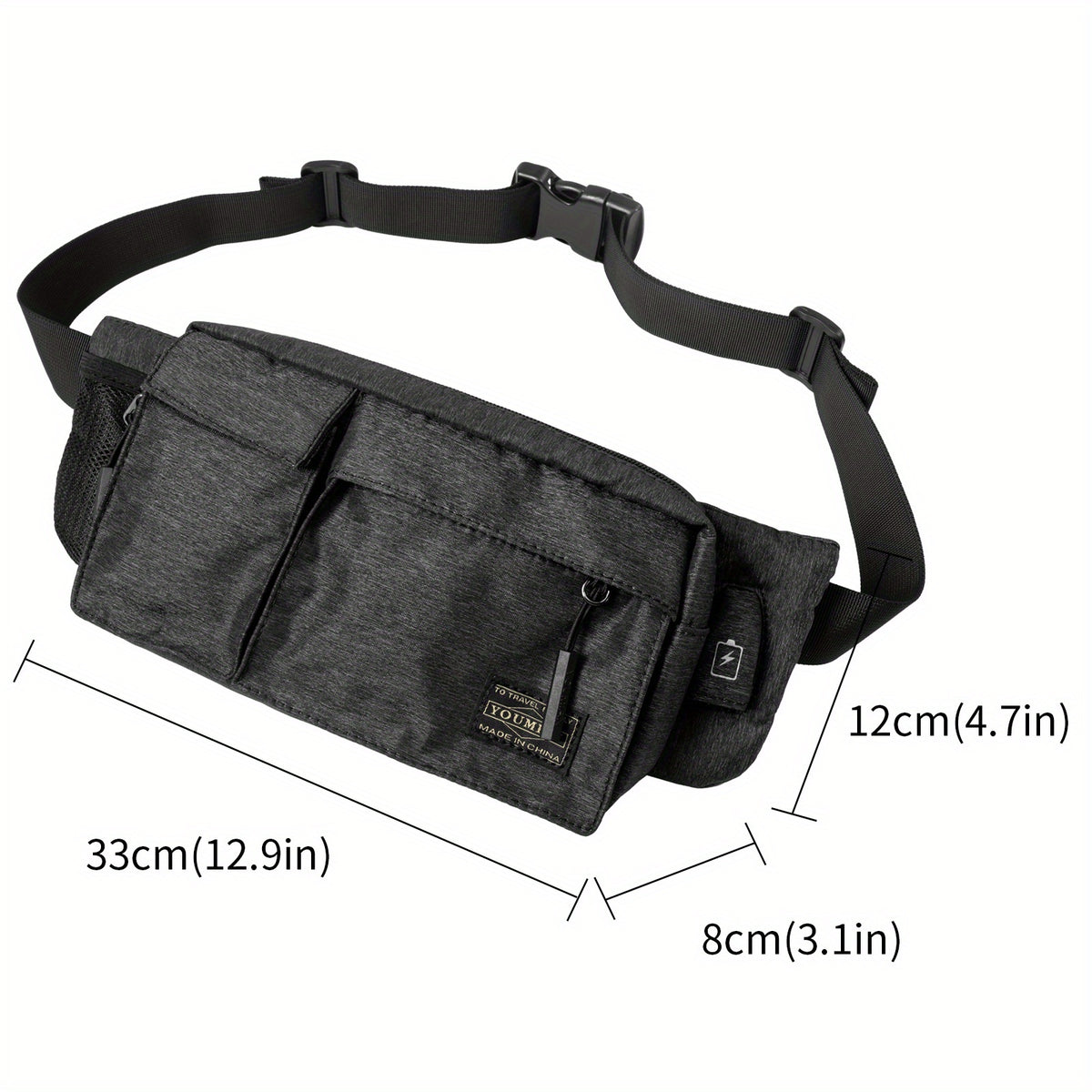 Men's Casual Large Capacity Chest Bag Outdoor Cycling Shoulder Bag
