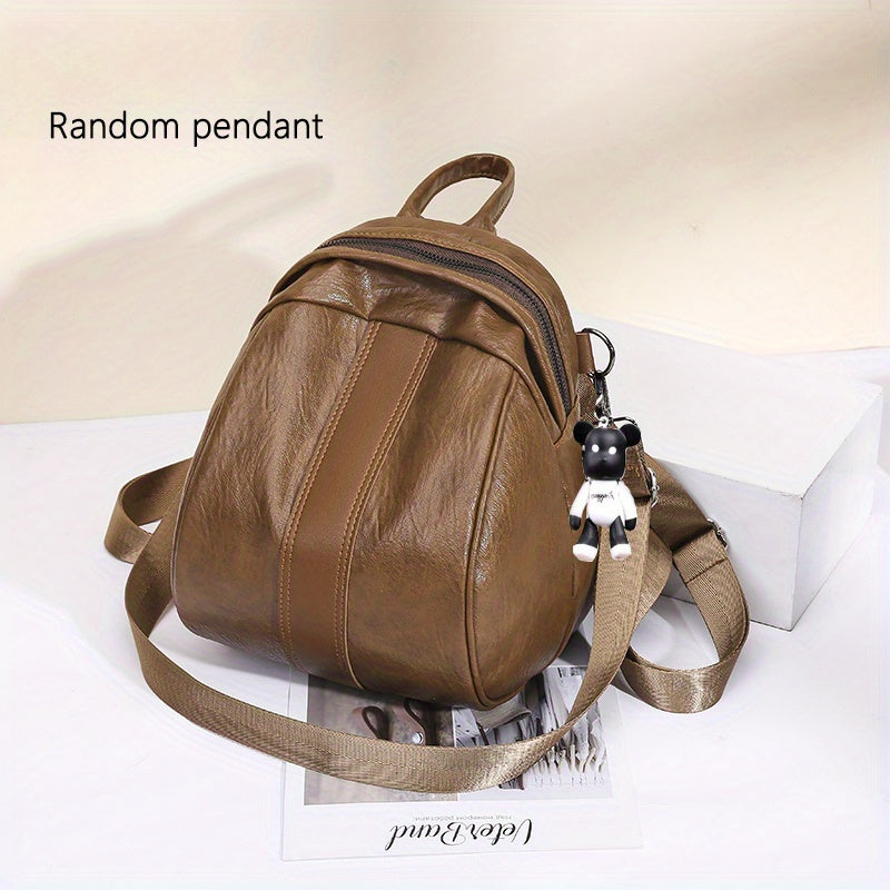 Vintage PU Leather Backpack & Purse Set