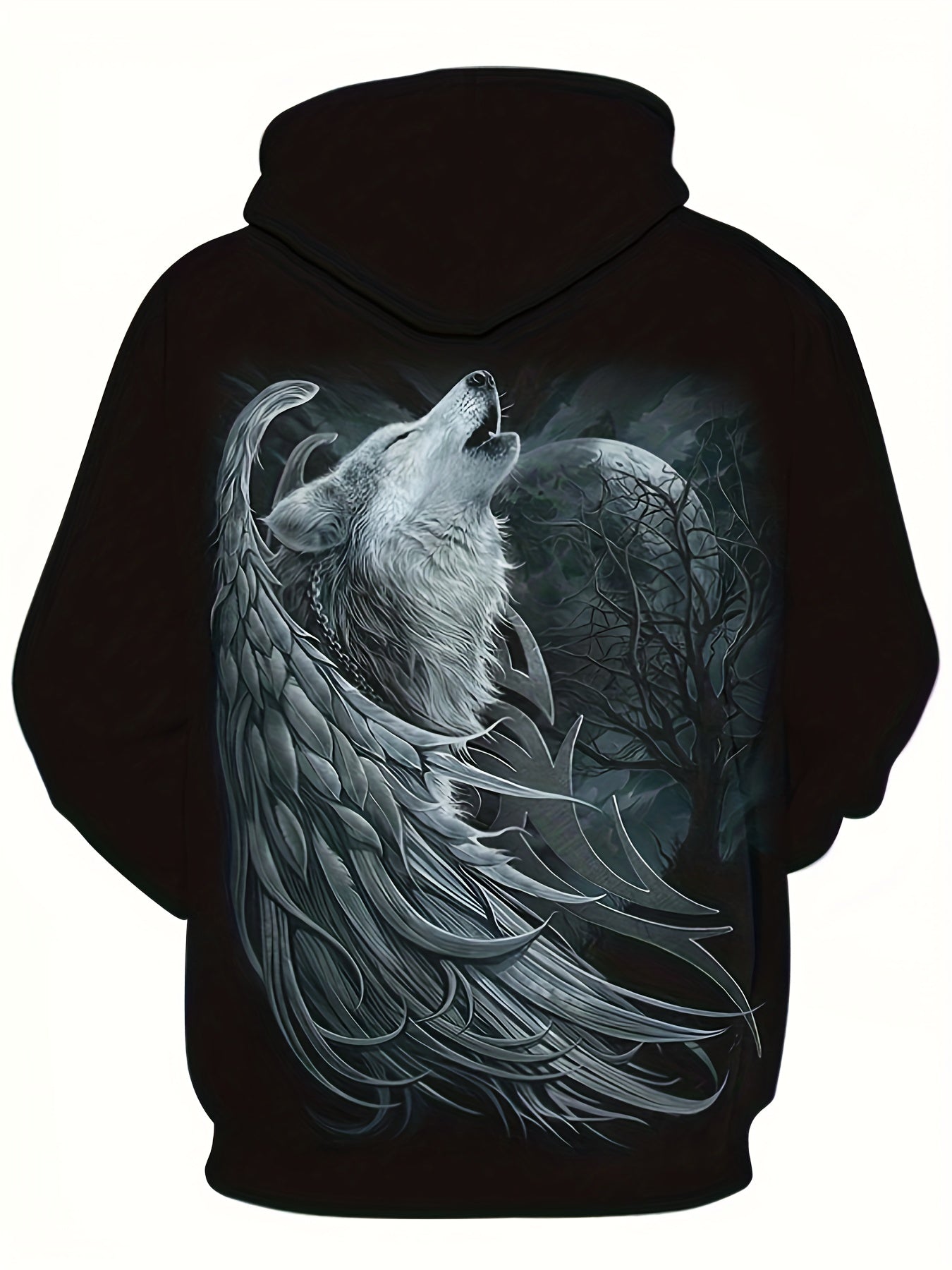 Men's Graphic Print Hoodie with Kangaroo Pocket