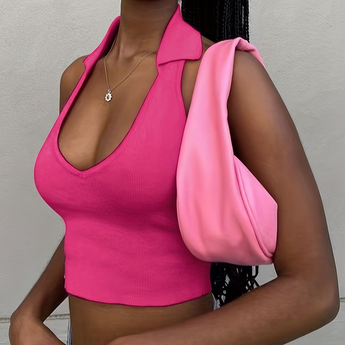 Sexy Halter Top Backless Sleeveless Cropped Top