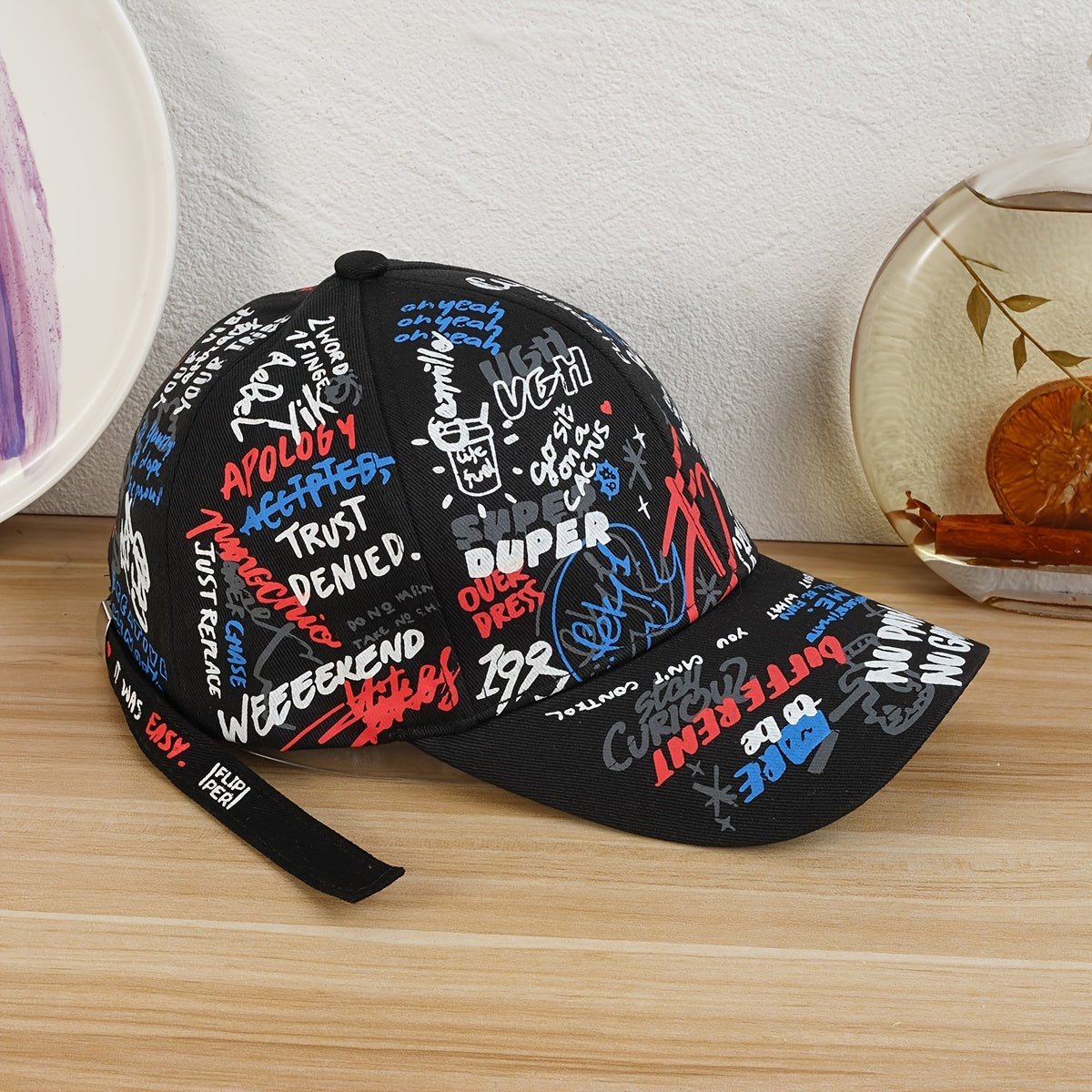 Graffiti Baseball Cap Sunshade Casual Sports Cap Unisex Hiphop Streetwear Hat