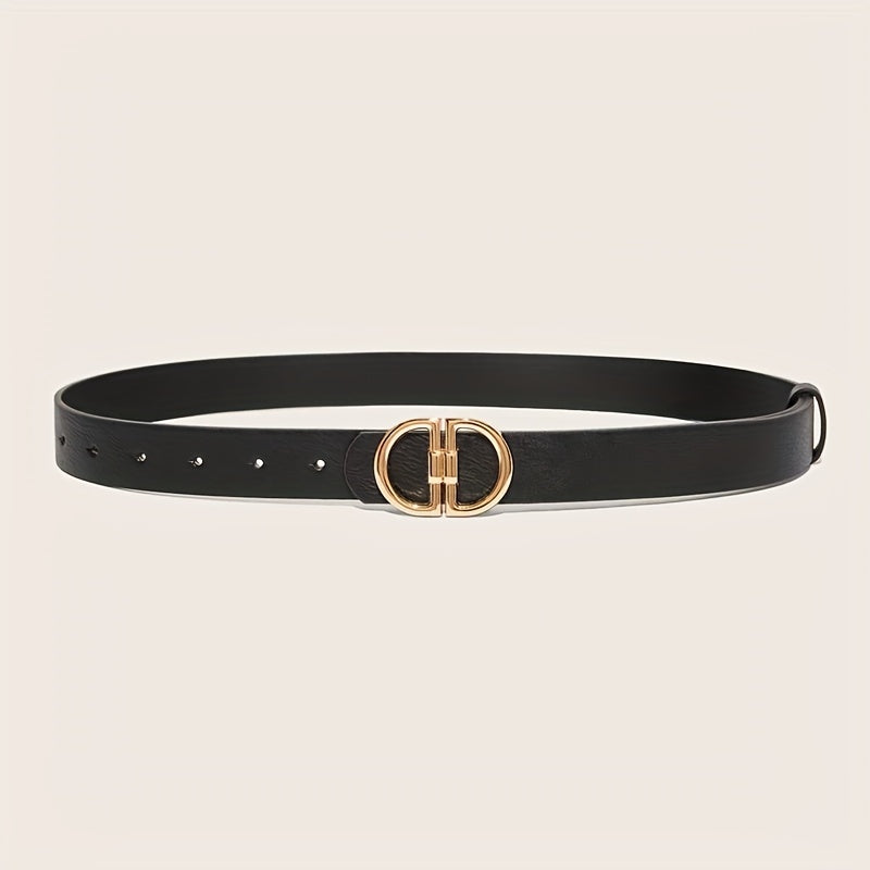 Classic Double D Buckle PU Waist Belt for Women